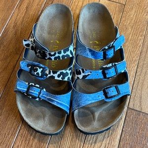 Very rare leopard/denim Papillio by Birkenstock